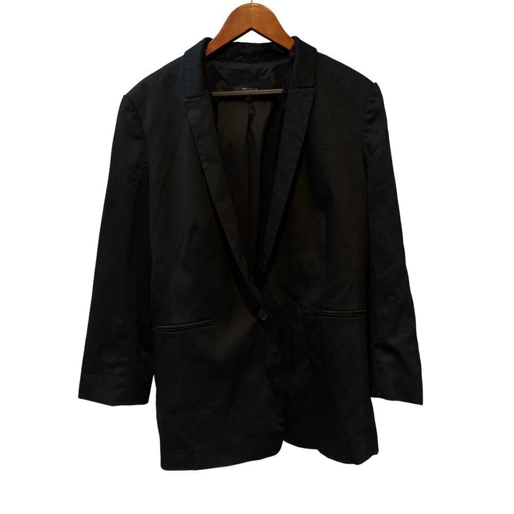 Women’s Ann Taylor Black Laced Blazer Coat Sz 18